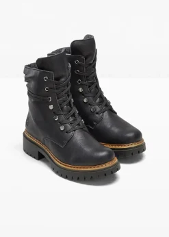 Rieker High Heels|Komfortschuhe^Gefütterte Komfort-Schnürboots schwarz