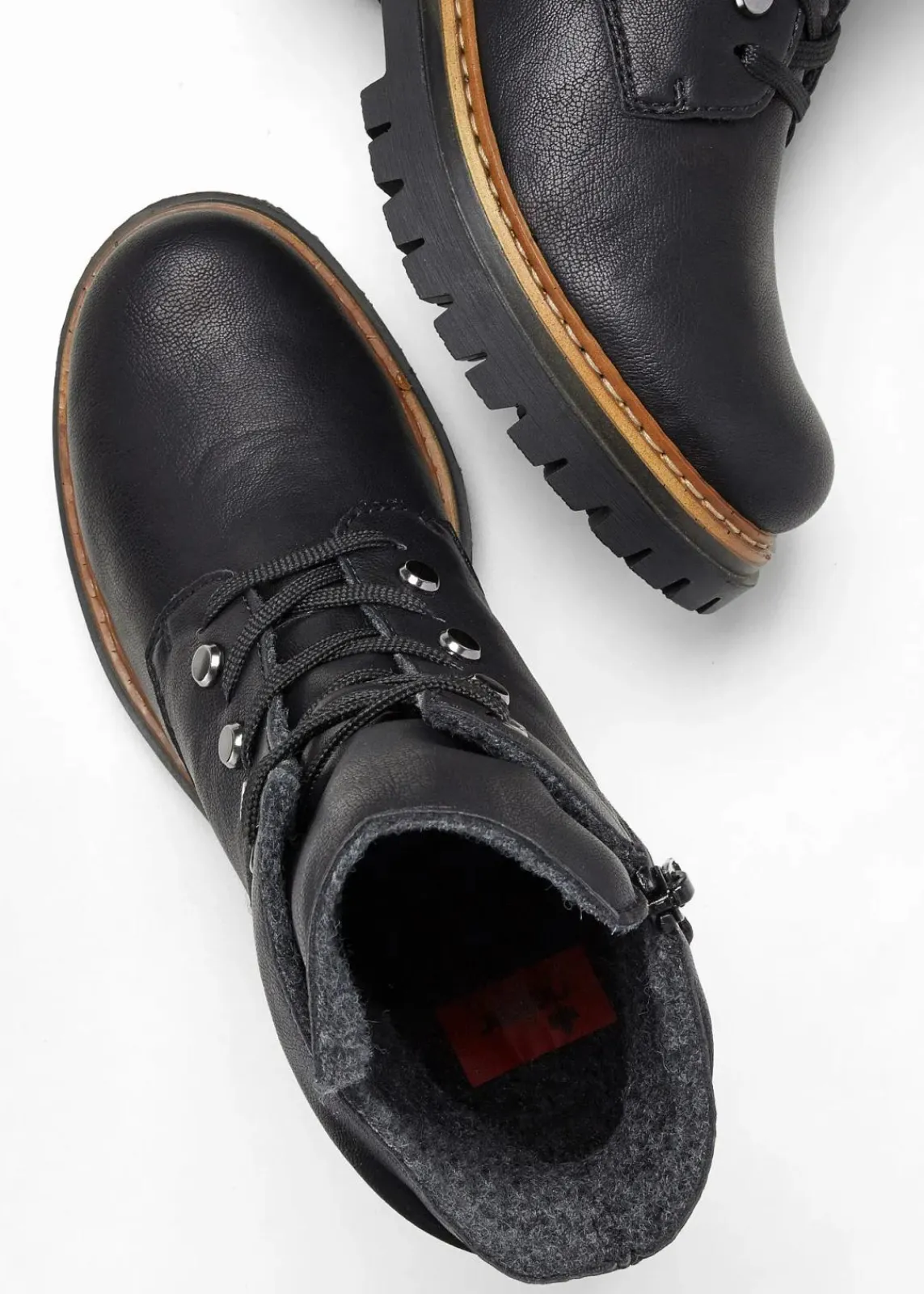 Rieker High Heels|Komfortschuhe^Gefütterte Komfort-Schnürboots schwarz