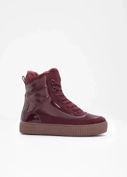 bonprix Boots|Gefütterte Winterschuhe^Gefütterte Schnürboots weinrot