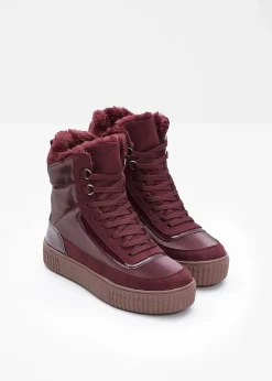 bonprix Boots|Gefütterte Winterschuhe^Gefütterte Schnürboots weinrot