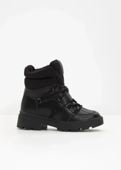 bonprix Gefütterte Winterschuhe|Boots^Gefütterte Schnürboots schwarz
