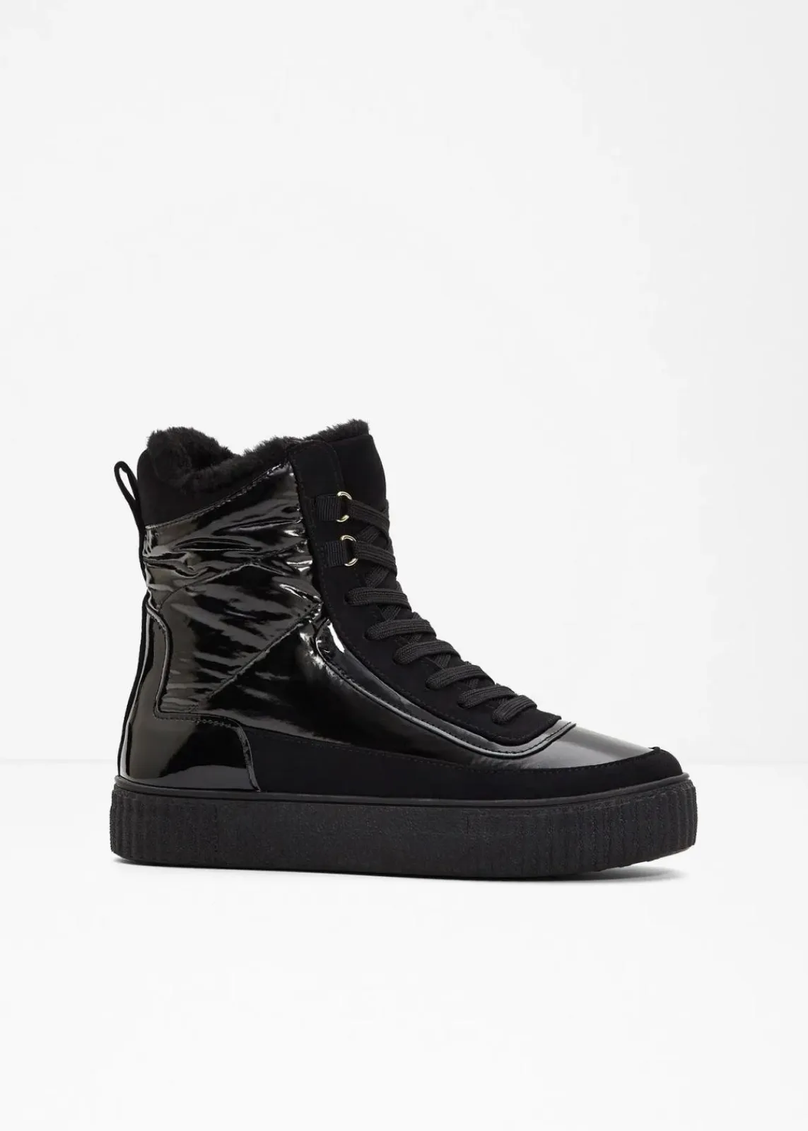 bonprix Komfortschuhe|Gefütterte Winterschuhe^Gefütterte Schnürboots schwarz