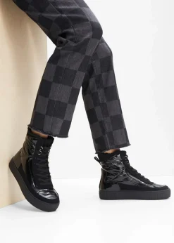 bonprix Komfortschuhe|Gefütterte Winterschuhe^Gefütterte Schnürboots schwarz
