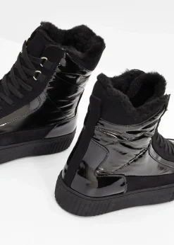 bonprix Komfortschuhe|Gefütterte Winterschuhe^Gefütterte Schnürboots schwarz