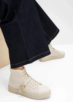 bonprix Boots|Gefütterte Winterschuhe^Gefütterte Schnürboots beige