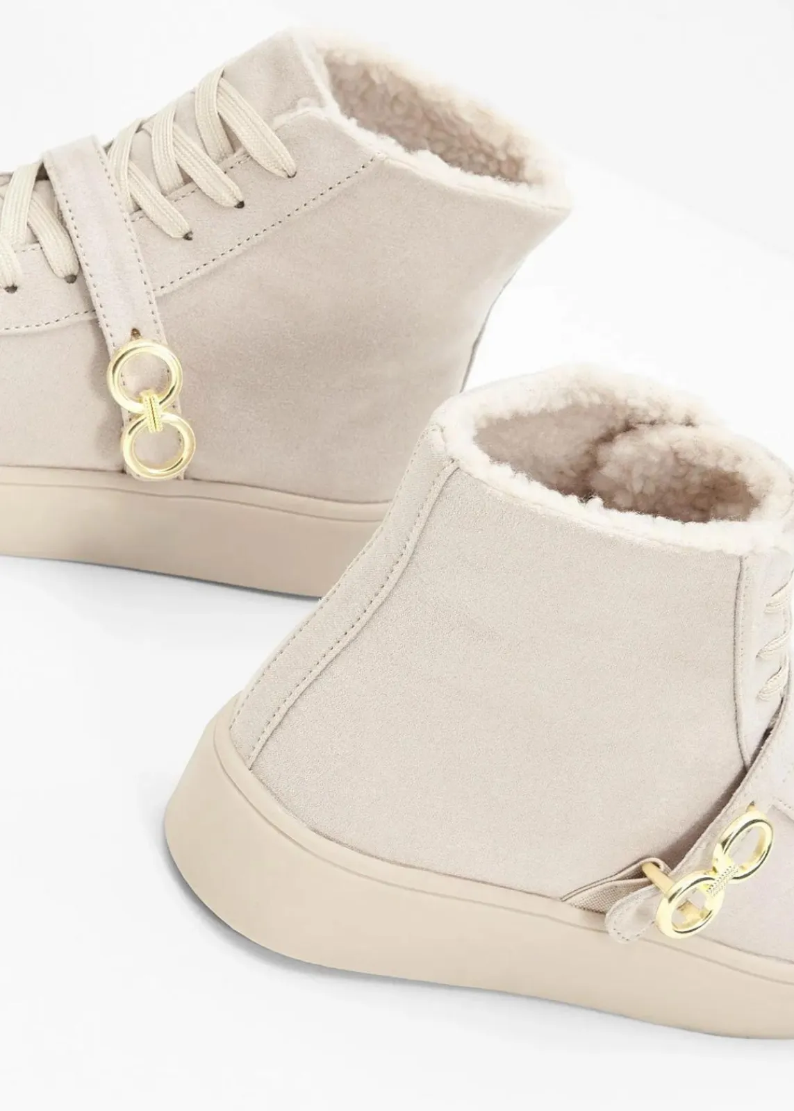bonprix Boots|Gefütterte Winterschuhe^Gefütterte Schnürboots beige