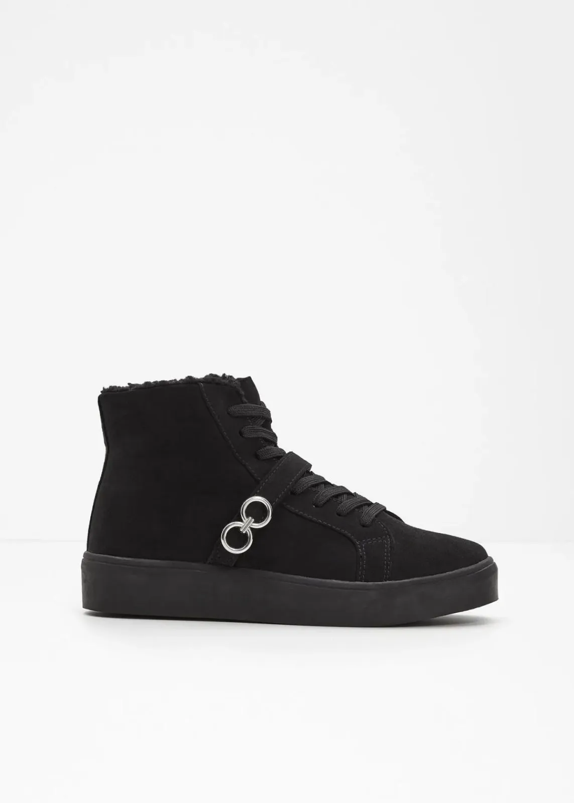 bonprix Gefütterte Winterschuhe|Boots^Gefütterte Schnürboots schwarz