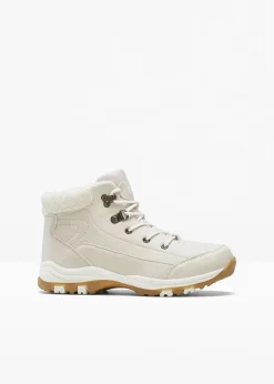 bonprix Gefütterte Winterschuhe|Boots^Gefütterte Schnürboots beige