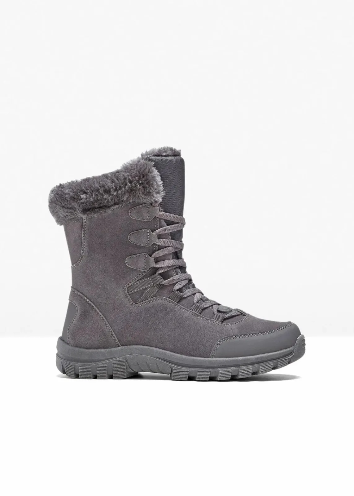 bonprix Mädchen·Stiefel & Stiefeletten|Komfortschuhe^Gefütterte Schnürboots mit Tex-Membran dunkelgrau