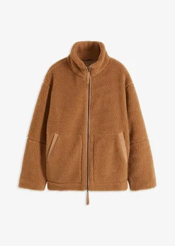 bonprix Nachhaltigere Materialien|Jacken & Mäntel^Gefütterte Teddy-Fleece Jacke camel