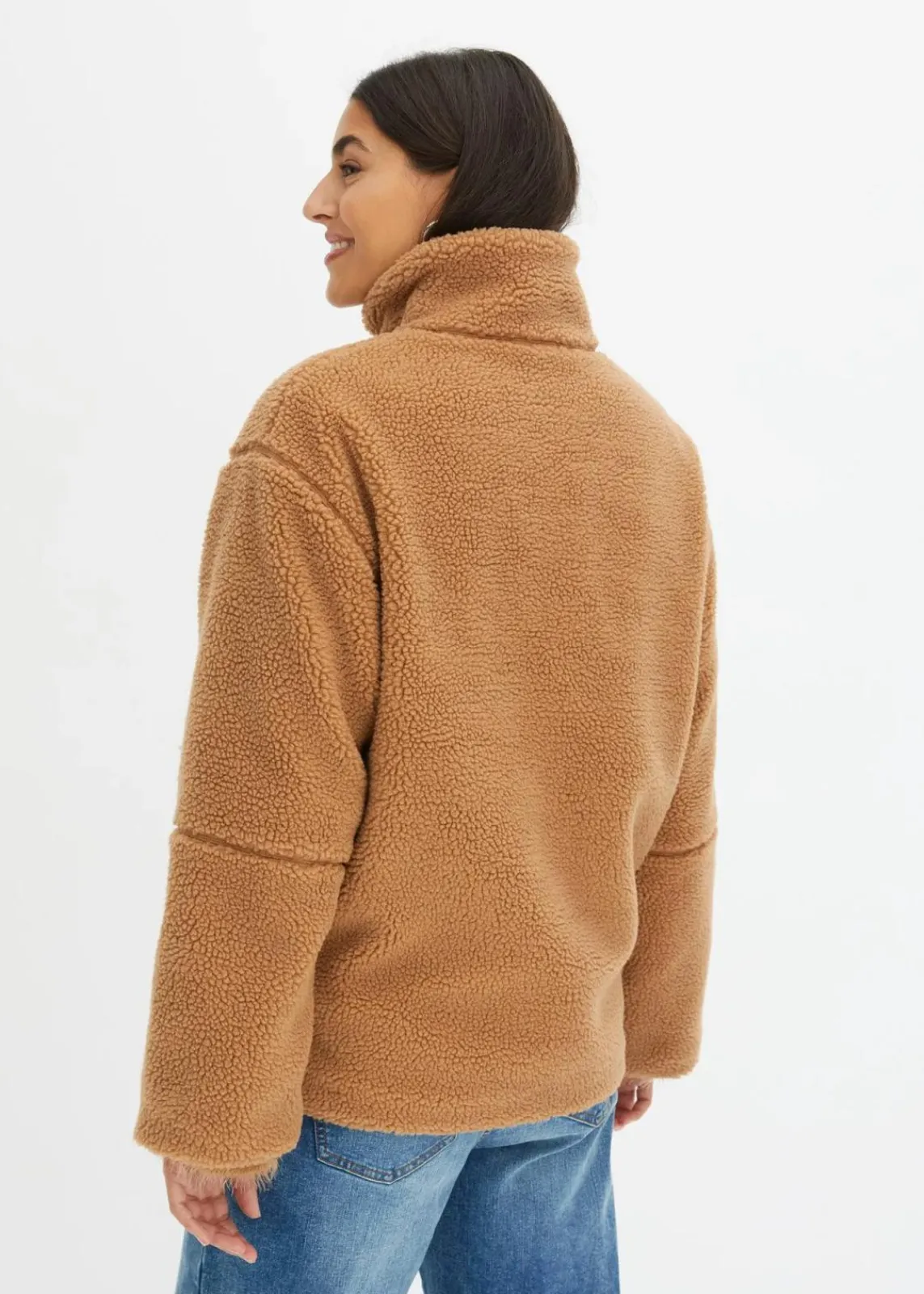 bonprix Nachhaltigere Materialien|Jacken & Mäntel^Gefütterte Teddy-Fleece Jacke camel
