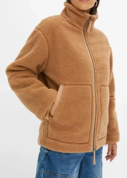 bonprix Nachhaltigere Materialien|Jacken & Mäntel^Gefütterte Teddy-Fleece Jacke camel
