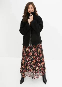 bonprix Nachhaltigere Materialien|Jacken & Mäntel^Gefütterte Teddy-Fleece Jacke schwarz