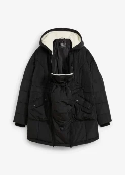 bonprix Bekleidung·Blazer|Umstandsmode^Gefütterte Umstandsjacke mit Baby-Einsatz schwarz