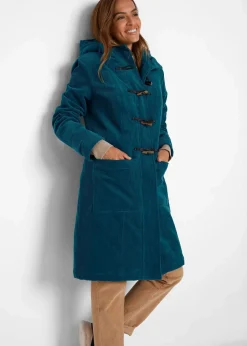 bonprix Bekleidung·Hosen^Gefütterter Cord-Dufflecoat blaupetrol