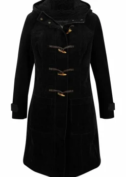 bonprix Bekleidung·Hosen^Gefütterter Cord-Dufflecoat schwarz