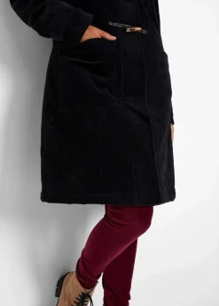 bonprix Bekleidung·Hosen^Gefütterter Cord-Dufflecoat schwarz