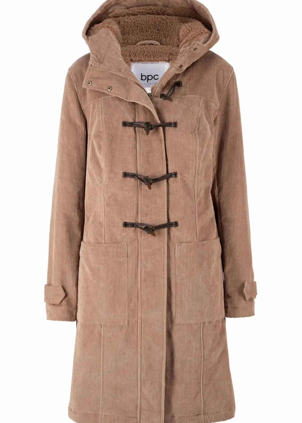 bonprix Bekleidung·Hosen^Gefütterter Cord-Dufflecoat camel