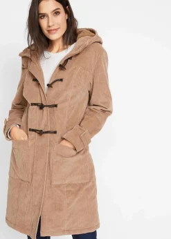 bonprix Bekleidung·Hosen^Gefütterter Cord-Dufflecoat camel