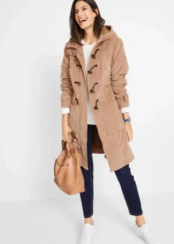 bonprix Bekleidung·Hosen^Gefütterter Cord-Dufflecoat camel