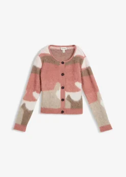 bonprix Bekleidung·Umstandsmode|Bekleidung·Jeans^Gemusterte Strickjacke mit Knopfleiste rosa graphisch