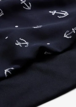 bonprix Bekleidung·Jacken & Mäntel|Blusen & Tuniken^Georgette - Blusenshirt dunkelblau/weiß bedruckt