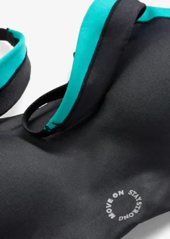 bonprix Wäsche·Bhs|Bhs^Gepolsterter Sport-BH mit mittlerem Halt schwarz/smaragd/brilliantblau