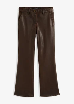bonprix Bekleidung·Kleider|Hosen^Gerade Lederimitat-Hose terrabraun/nussbraun used
