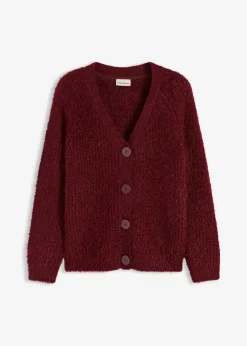 bonprix Bekleidung·Umstandsmode|Pullover & Strickjacken^Gerippte Grobstrickjacke rubinrot