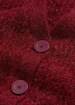 bonprix Bekleidung·Umstandsmode|Pullover & Strickjacken^Gerippte Grobstrickjacke rubinrot