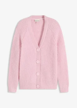 bonprix Bekleidung·Umstandsmode|Pullover & Strickjacken^Gerippte Grobstrickjacke kristallrosa
