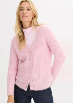 bonprix Bekleidung·Umstandsmode|Pullover & Strickjacken^Gerippte Grobstrickjacke kristallrosa