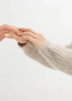 bonprix Pullover & Strickjacken|Strickmode^Gerippte Grobstrickjacke kitt