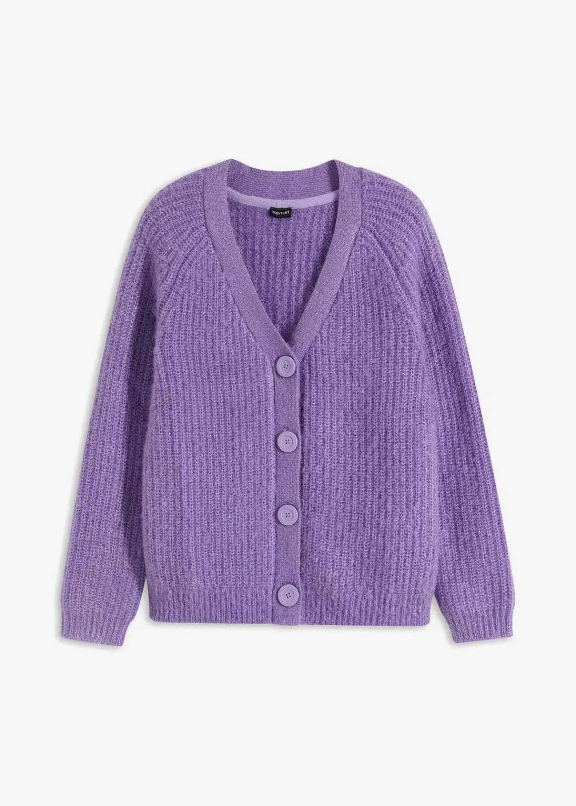bonprix Pullover & Strickjacken|Strickmode^Gerippte Grobstrickjacke softlila