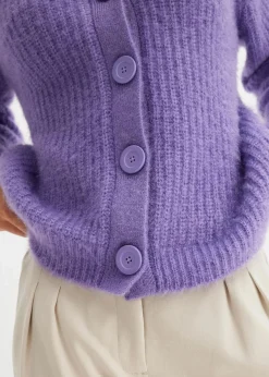 bonprix Pullover & Strickjacken|Strickmode^Gerippte Grobstrickjacke softlila