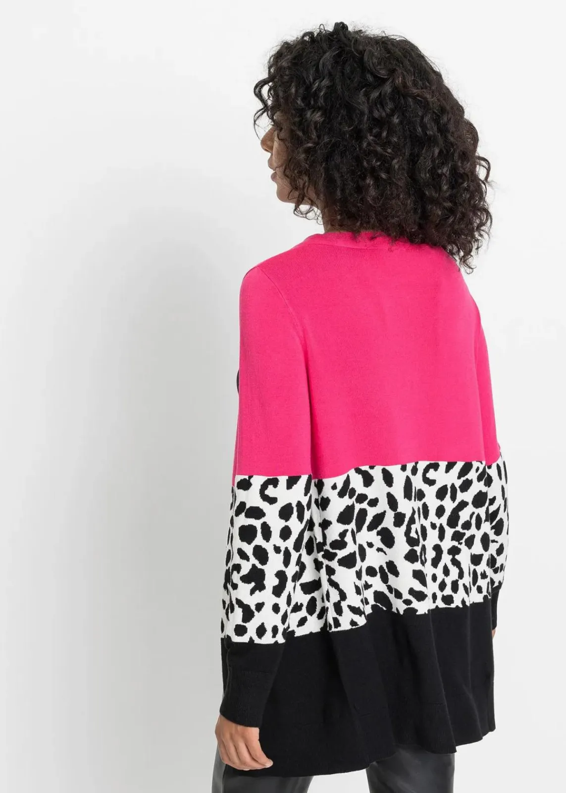 bonprix Bekleidung·Umstandsmode|Bekleidung·Jeans^Gerippte Longstrickjacke schwarz leo