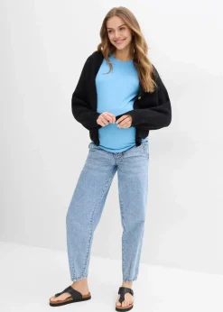 bonprix Bekleidung·Blazer|Umstandsmode^Gerippte Umstandsshirts aus reiner Bio-Baumwolle (2er Pack) dunkelblau + babyblau