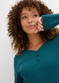 bonprix Basics|Shirts & Tops^Gerippter Body mit reiner Bio-Baumwolle pfeffergrün