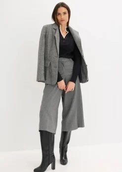 bonprix Bekleidung·Umstandsmode|Bekleidung·Jeans^Gerippter Feinstrickpullover mit Viskose in 2 in 1 Optik schwarz/naturbeige