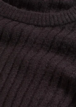 bonprix Pullover & Strickjacken|Strickmode^Gerippter Oversize-Pullover schwarz
