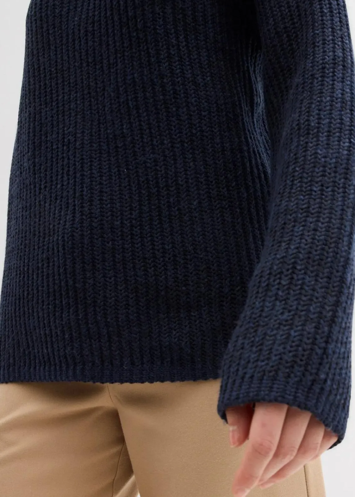 bonprix Bekleidung·Umstandsmode|Strickmode^Gerippter Oversize-Pullover dunkelblau