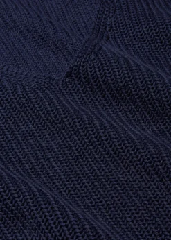 bonprix Bekleidung·Umstandsmode|Strickmode^Gerippter Pullover aus reiner Baumwolle dunkelblau