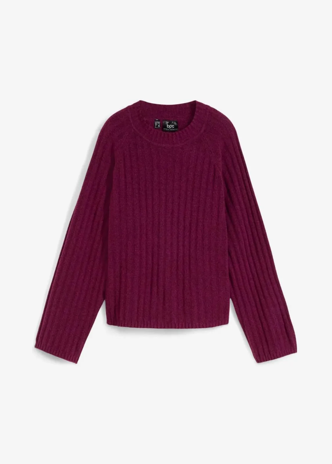 bonprix Bekleidung·Umstandsmode|Bekleidung·Jeans^Gerippter Pullover, verkürzt beere