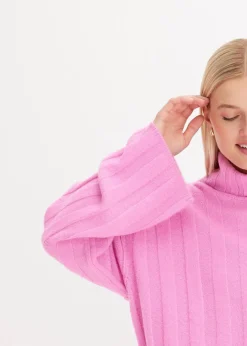 bonprix Bekleidung·Umstandsmode|Strickmode^Gerippter Rollkragenpullover rosapink