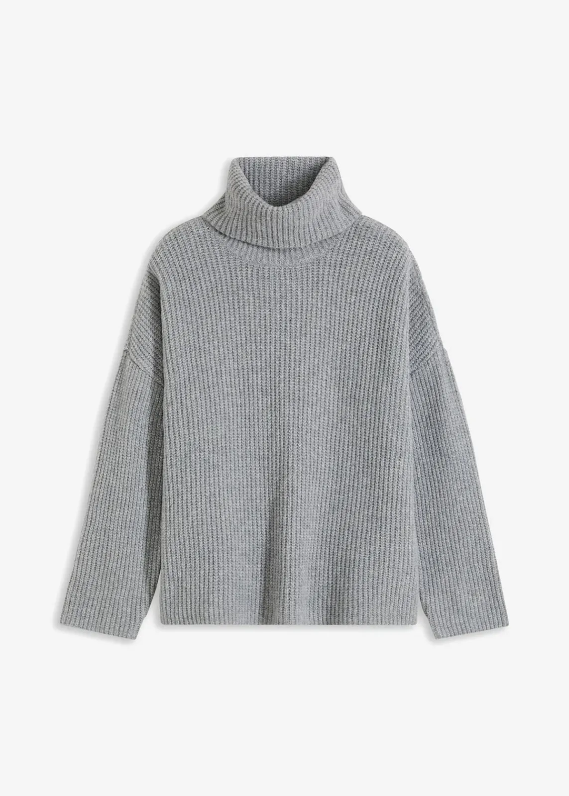 bonprix Bekleidung·Umstandsmode|Bekleidung·Jeans^Gerippter Rollkragenpullover hellgrau meliert