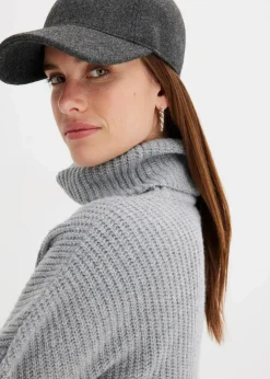 bonprix Bekleidung·Umstandsmode|Bekleidung·Jeans^Gerippter Rollkragenpullover hellgrau meliert