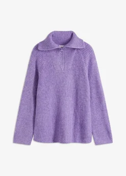 bonprix Pullover & Strickjacken|Bekleidung·Jeans^Gerippter Troyer softlila
