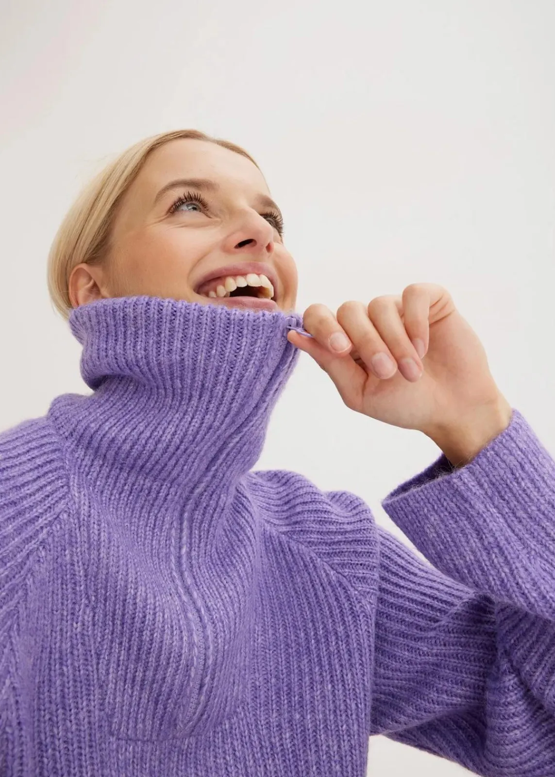 bonprix Pullover & Strickjacken|Bekleidung·Jeans^Gerippter Troyer softlila