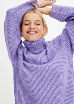 bonprix Pullover & Strickjacken|Bekleidung·Jeans^Gerippter Troyer softlila