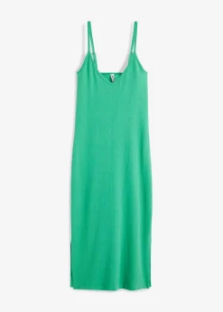 bonprix Nachhaltigere Materialien|Kleider^Geripptes Bodycon-Kleid aus elastischem Baumwoll-Mix opalgrün